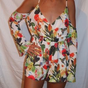 NWT Colorful Tropical Pattern Romper